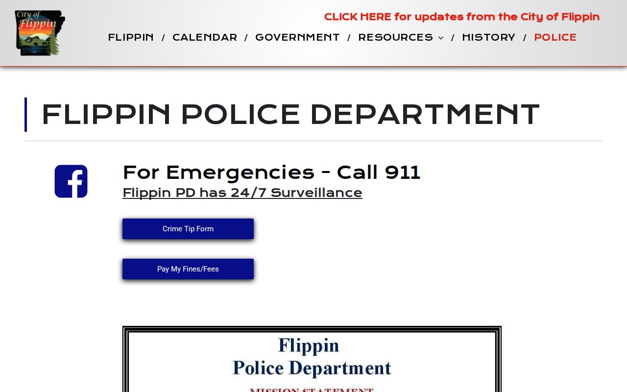 Flippin Police Department source for Marion County police and arrest records